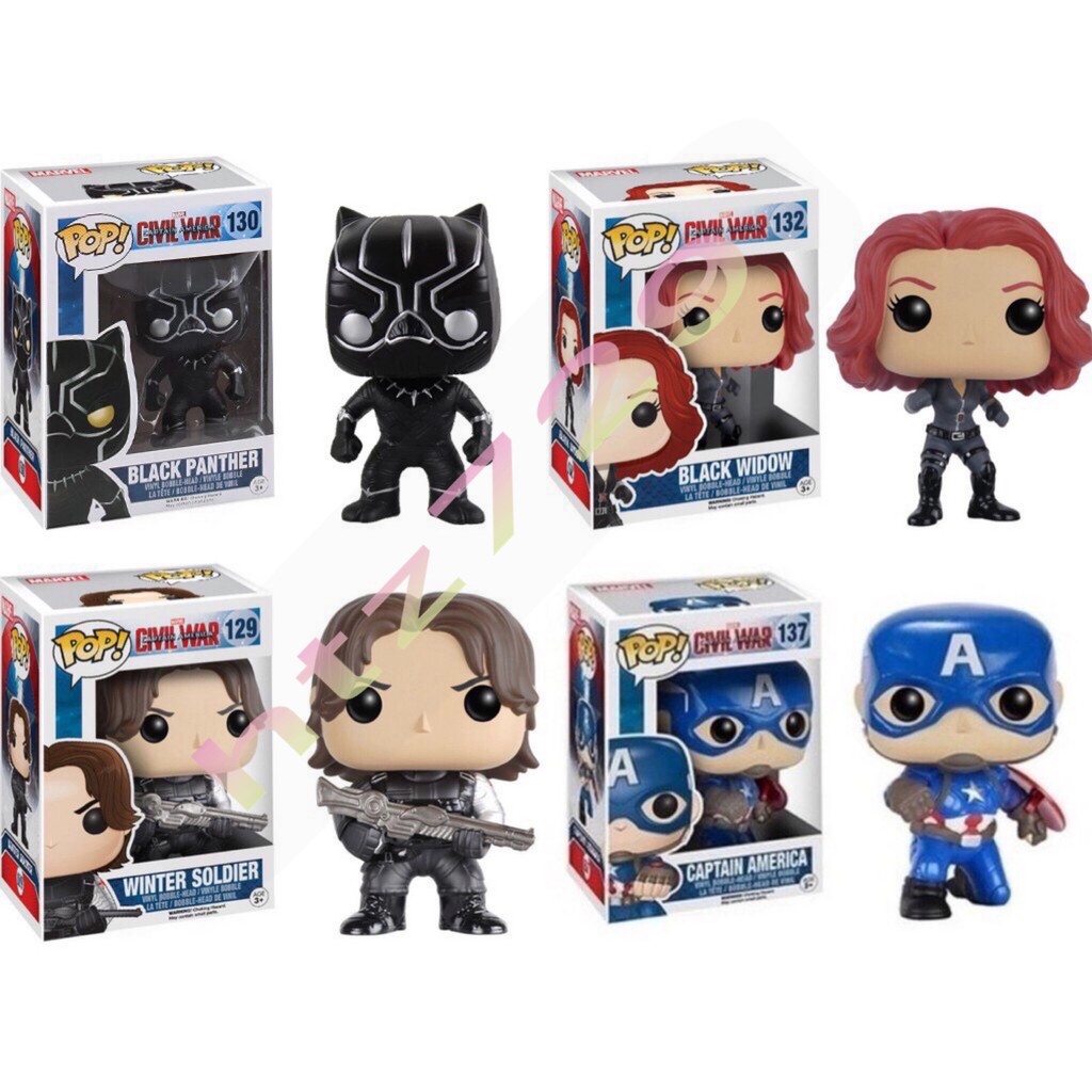 FUNKO POP公仔美國隊長3內戰Civil War 美隊/黑寡婦/冬兵/黑豹手辦經典