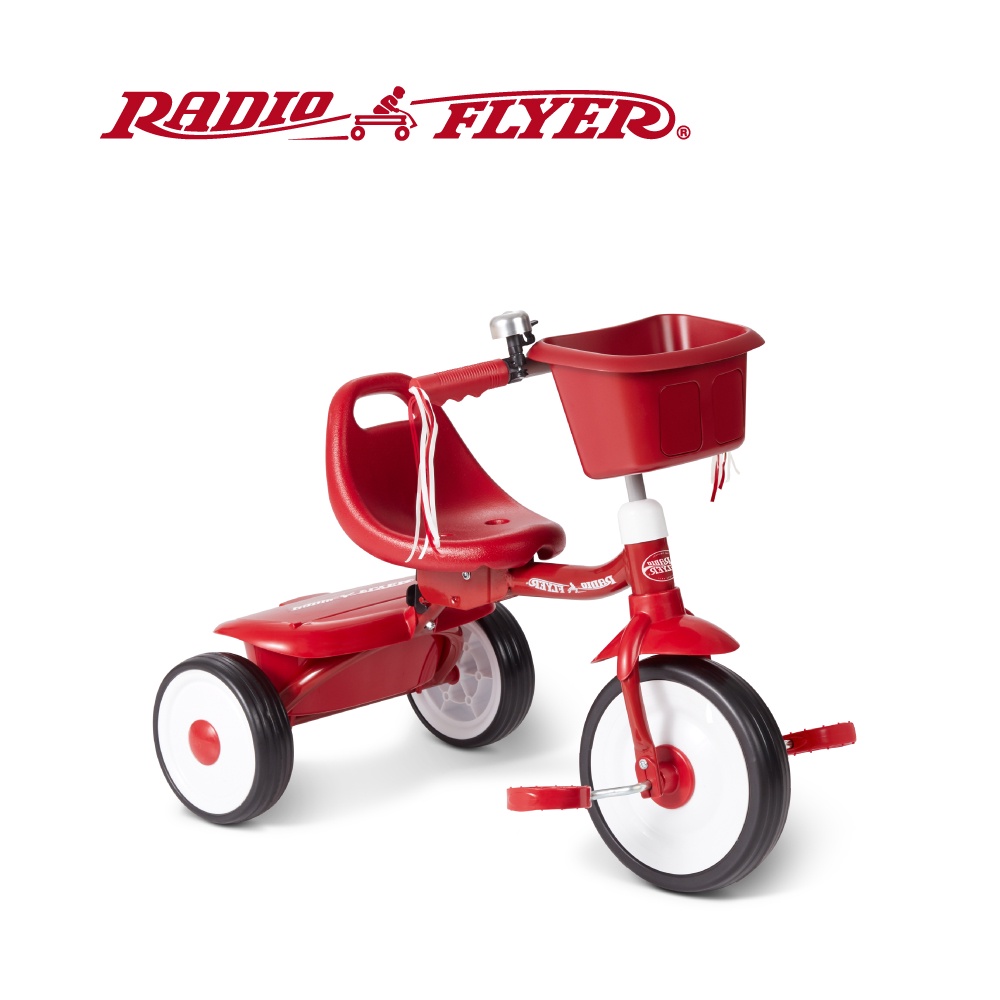 RadioFlyer 紅騎士兜風折疊三輪車(平把) 兒童騎乘玩具腳踏車小朋友 