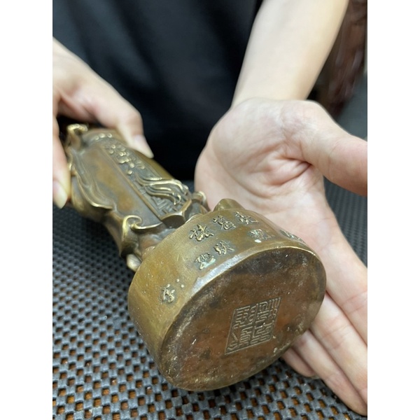 精品銅雕收藏」老件銅器/銅雕/ 黃銅雕/諸葛孔明神機妙算擺件/732