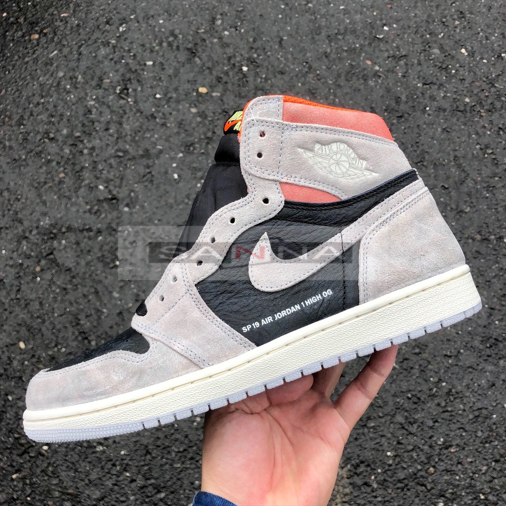 ◇Air Jordan 1 Retro High OG 灰橘灰黑橘火影忍者男鞋555088-018