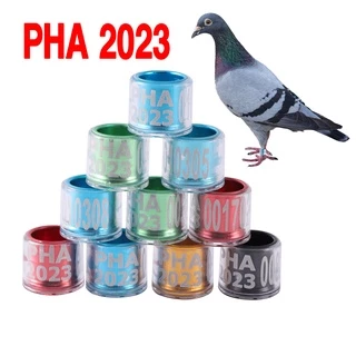 50 / 10 個 PHA 透明鴿子腳環 2023 鋁塑料鴿子環數字腳環