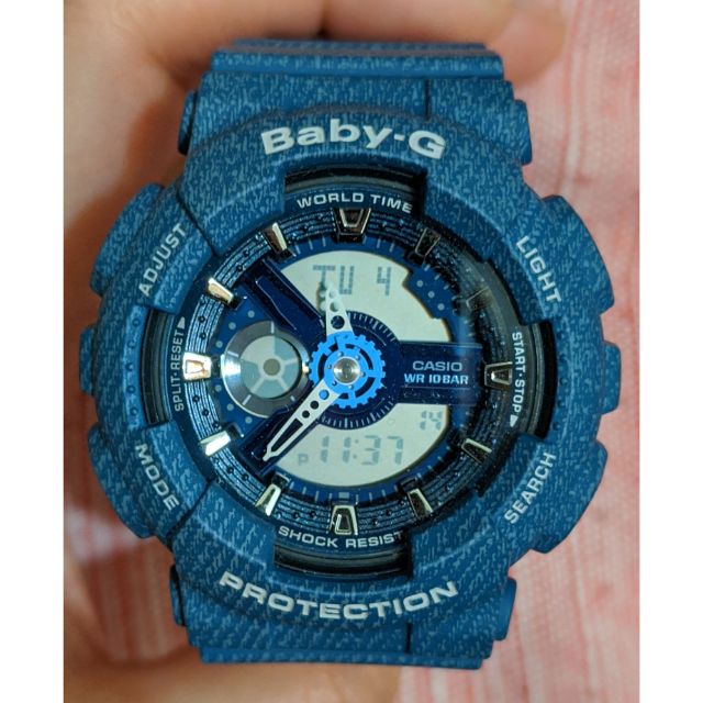 少時代言CASIO BABY-G丹寧紋路手錶/BA-110DC-2A2DR(現貨)