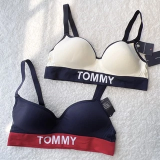 👻現貨🇺🇸 Tommy 字樣 無鋼圈 罩杯內衣 襯墊內衣 條紋 運動內衣 正品 有襯墊 白 藍 紅 字母 內衣