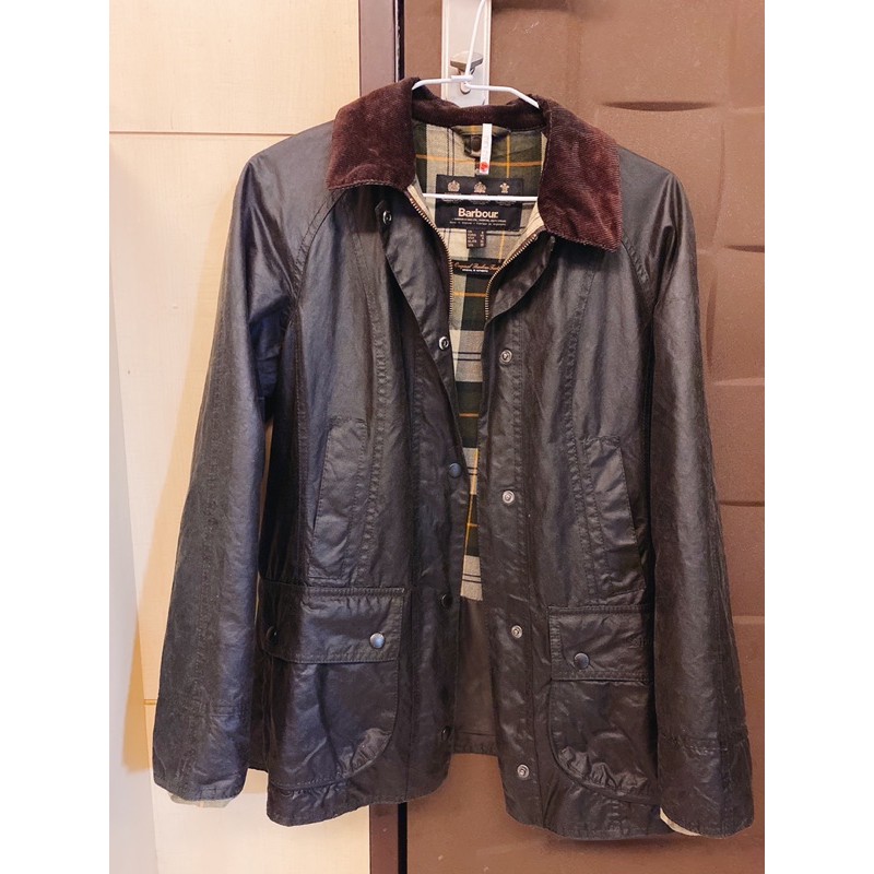 保存良好二手正品 Barbour Bedale Wax Jacket 女用外套 附可拆式帽子