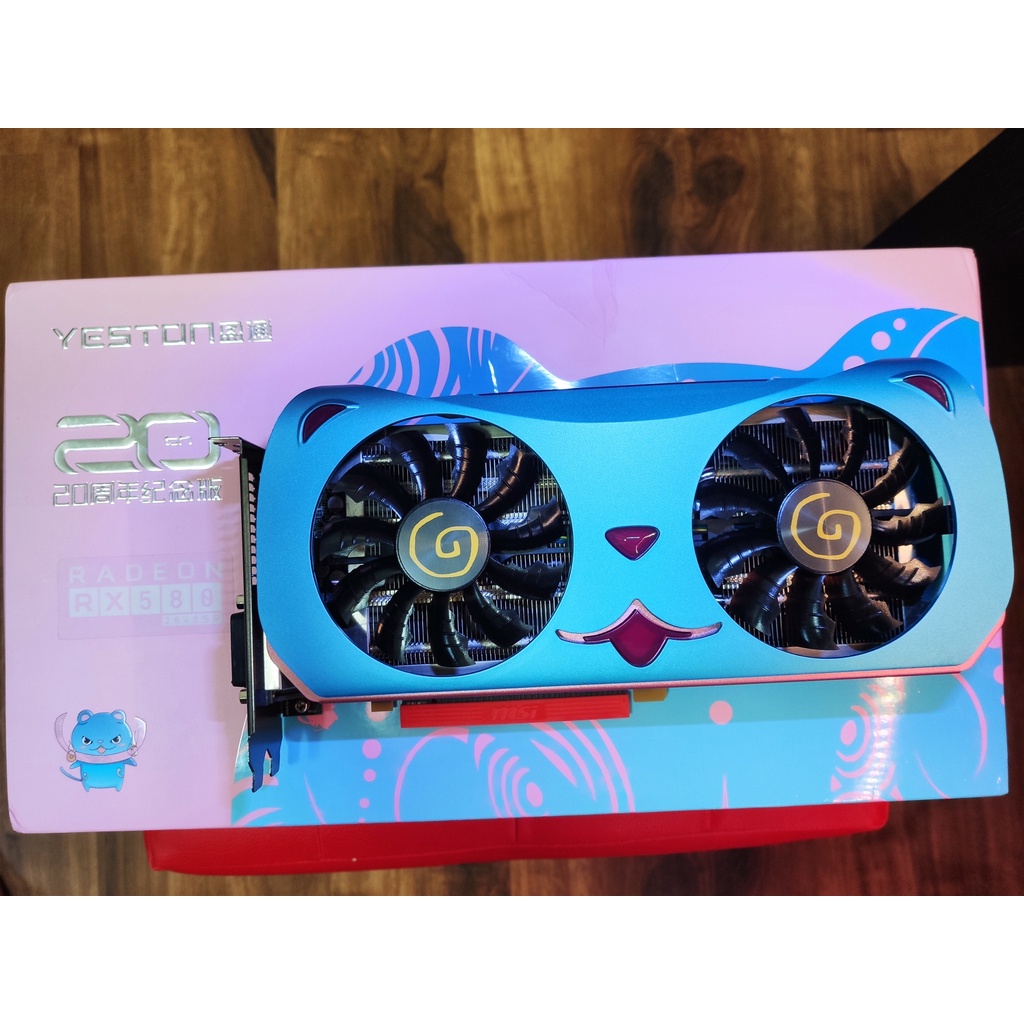 【二手】Yeston RX580 8G 2048SP D5 萌寵 20周年紀念版 9成9近全新品 盈通 現貨 收藏品