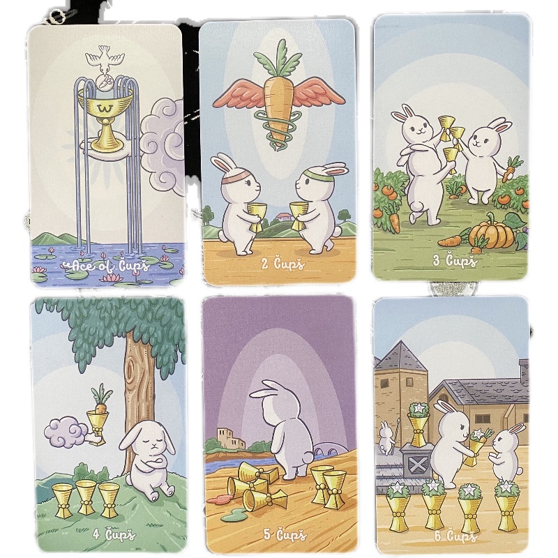 「寶時玄境」泰國可愛兔子塔羅牌 Chubby Bun Rabbit Tarot 英文訂制卡牌 桌游 | 蝦皮購物
