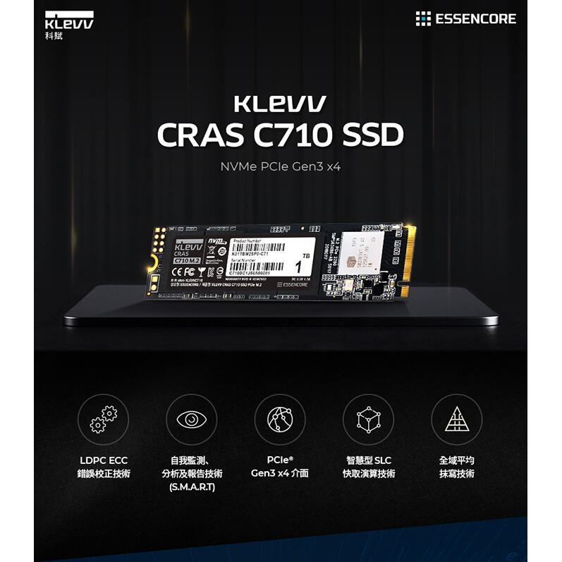 KLEVV 科賦CRAS C710 SSD M.2 2280 PCIe NVMe 512GB | 蝦皮購物