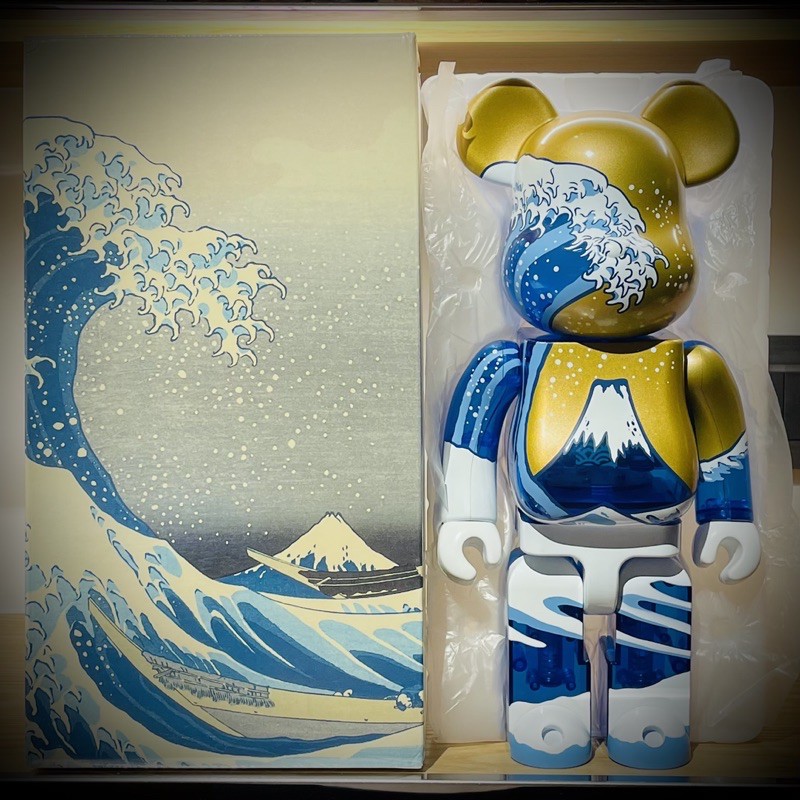 絕版神熊》BE@RBRICK 大浮世繪Fujisan Bearbrick 神奈川沖浪裏