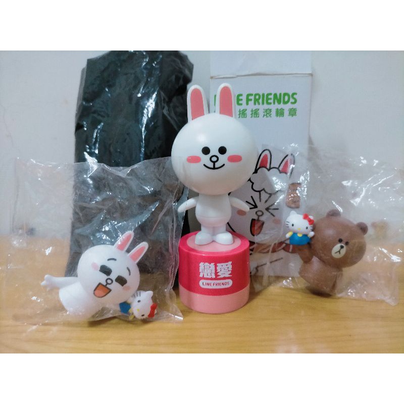 全新 絕版 7-11 集點 Line兔兔 熊大 戀愛款 line friends招財搖搖滾輪章 Hello kitty | 蝦皮購物