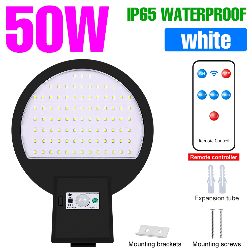 Led 戶外太陽能燈花園壁燈 50W Led 射燈 P65 防水太陽能路燈太陽能燈籠院子 Led 燈 | 蝦皮購物