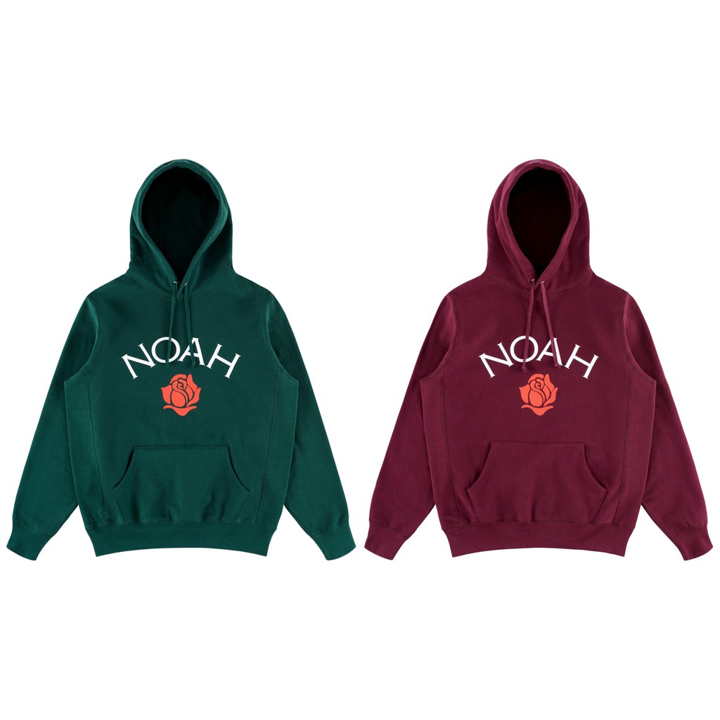 Noah NY Rose Logo Hoodie 玫瑰帽T 黑色酒紅綠色重磅連帽Tee 加拿大製