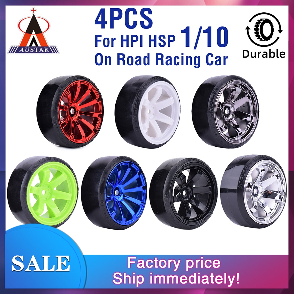 Austar HOBBY Wheels 4PCS 1/10 RC 漂移公路車輪硬花紋輪胎1/10漂移车轮胎 | 蝦皮購物