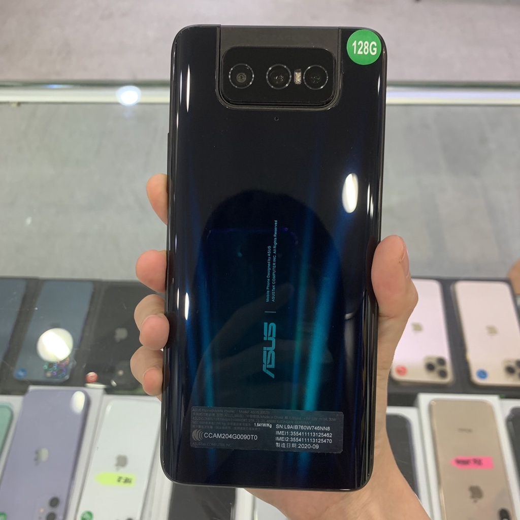 Vetro Copriobiettivo Posteriore Per Asus Zenfone 7 (ZS670KS) E 7 Pro (ZS671KS), Colore Nero