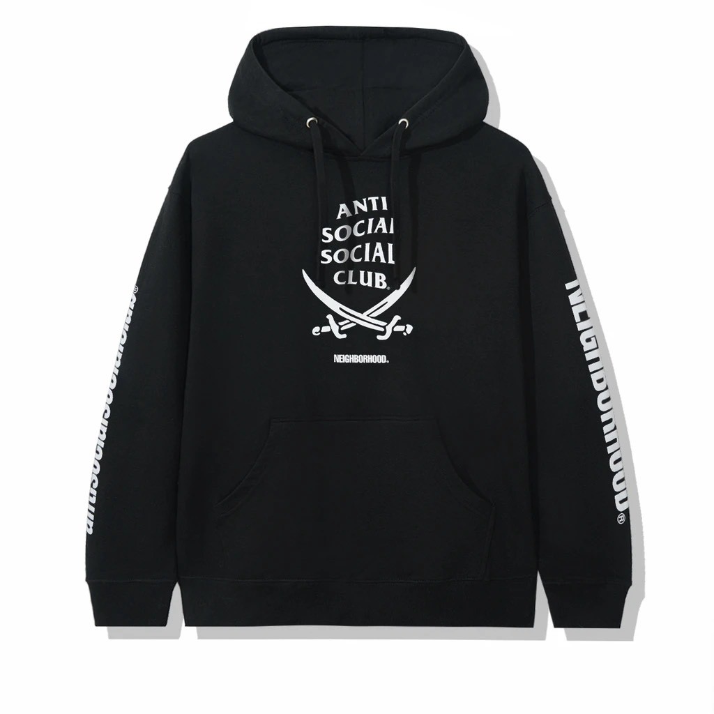 ANTI SOCIAL SOCIAL CLUB X Neighborhood 6IX Black Hoodie 連身帽T