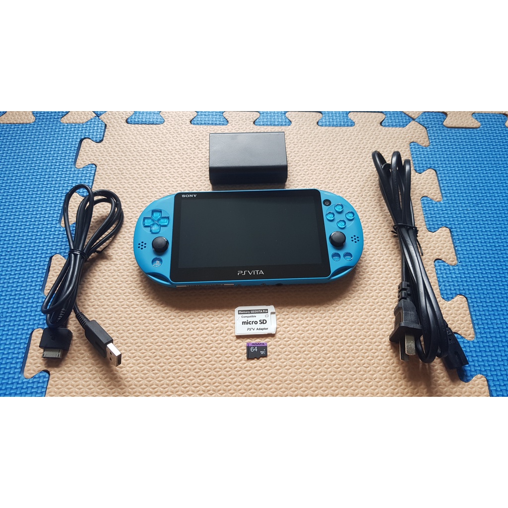 【回憶瘋】2000型 PSV主機(限定藍) 贈送64G套卡 8成5新 遊戲機 PSVITA