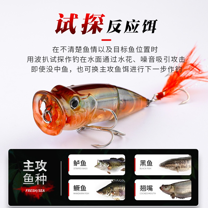 14g/6.5cm 多節魚 波爬路亞 幻彩波帕假餌 水錶餌 爬行餌 浮水米諾 魔獸路亞 懸浮米諾 拖拉機路亞 鯽魚餌 | 蝦皮購物