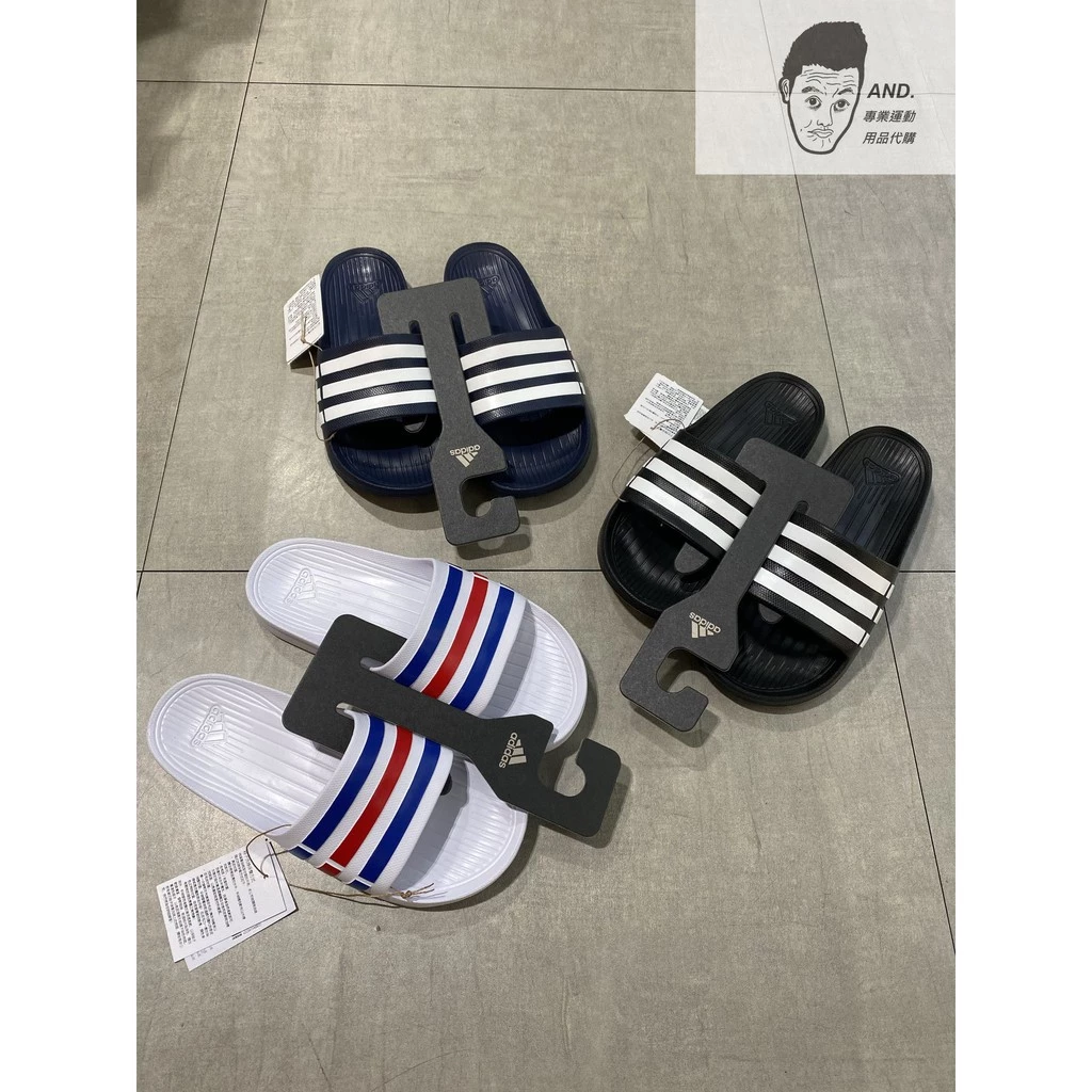 【AND.】 ADIDAS 愛迪達 拖鞋 防水拖鞋 防臭 無海綿 一體成形 男女款 黑 白 藍G15890