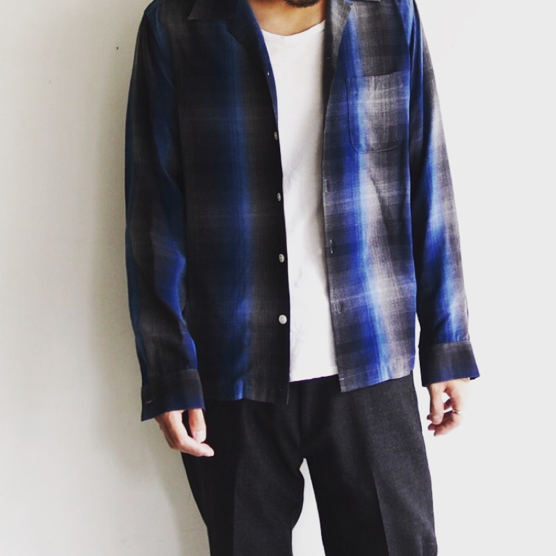 Wacko Maria Ombre Check Open Collar Shirt 格紋襯衫M 鎖鍊刺繡| 蝦皮購物