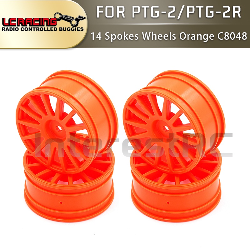 LC Racing PTG-2 PTG-2R 1/10 RC 模型車配件 14 輻條輪橙色 4PCS C8048 | 蝦皮購物