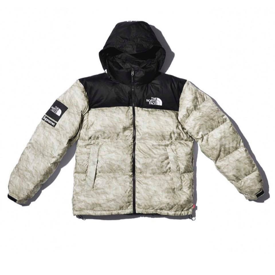 降價全新正品Supreme North Face TNF 北臉Paper Print Nuptse 羽絨外套