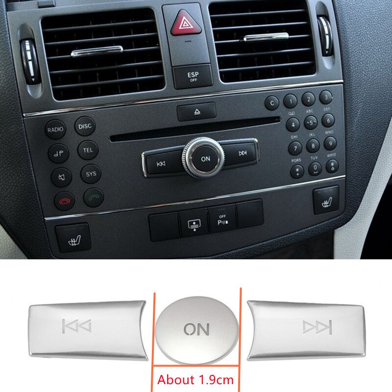 Lautstärke Tasten Abdeckung Mercedes - 3-teiliges Set Schwarz