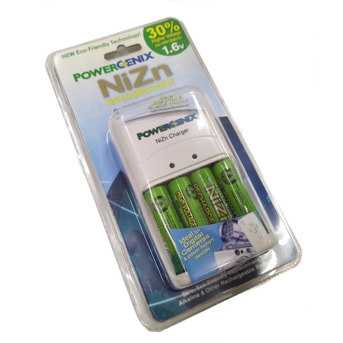 [高CP值] Powergenix 鎳鋅充電電池3號AA 2500mWhx4顆+充電器 (充電電池組) | 蝦皮購物