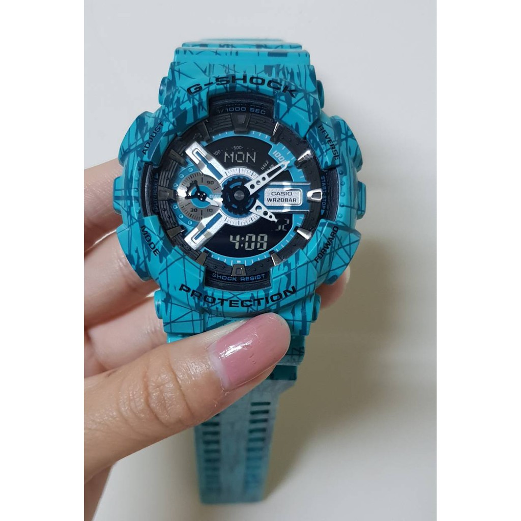 日本限定款 CASIO G-SHOCK GA-110SL-3ADR 湖水綠 潑墨 潑漆 系列