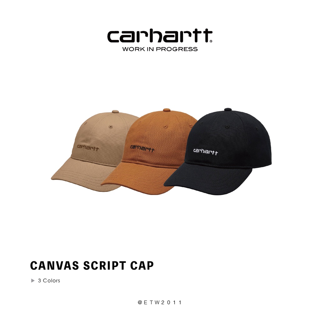 ☆ETW☆【台中店】歐版CARHARTT WIP Canvas Script Cap 電繡刺繡經典老