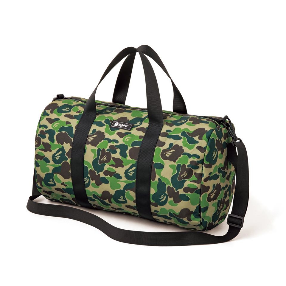 A BATHING APE BAG 綠迷彩日本Mook雜誌猿人頭托特包旅行袋圓筒包側背包