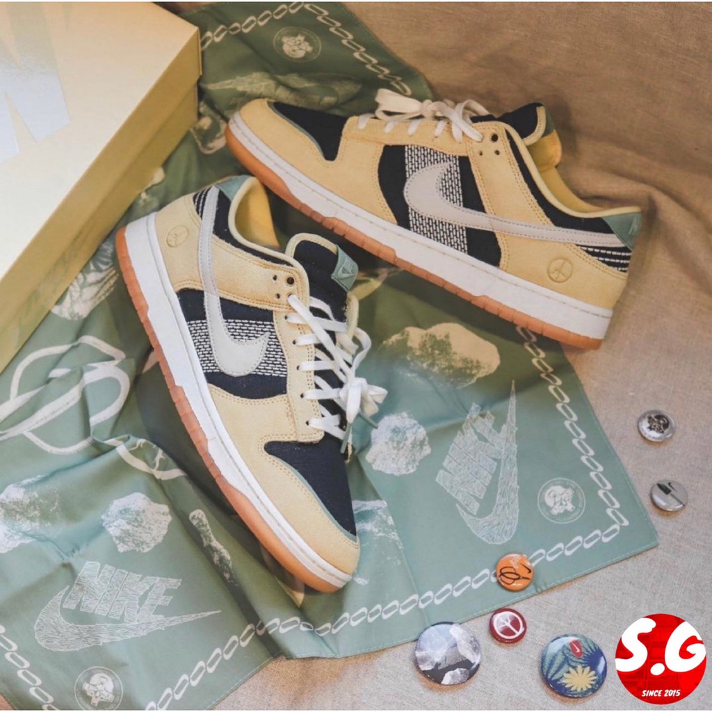 S.G NIKE DUNK LOW Rooted in peace 庭師園丁杏白黑和平符號DJ4671-294