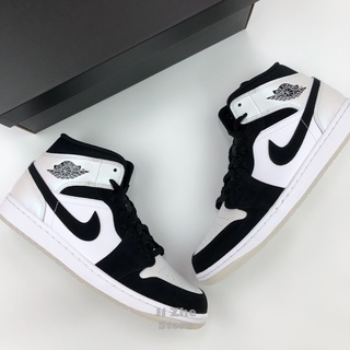 吉喆】 Air Jordan 1 Mid Diamond Shorts 鑽石白黑熊貓AJ1 DH6933-100