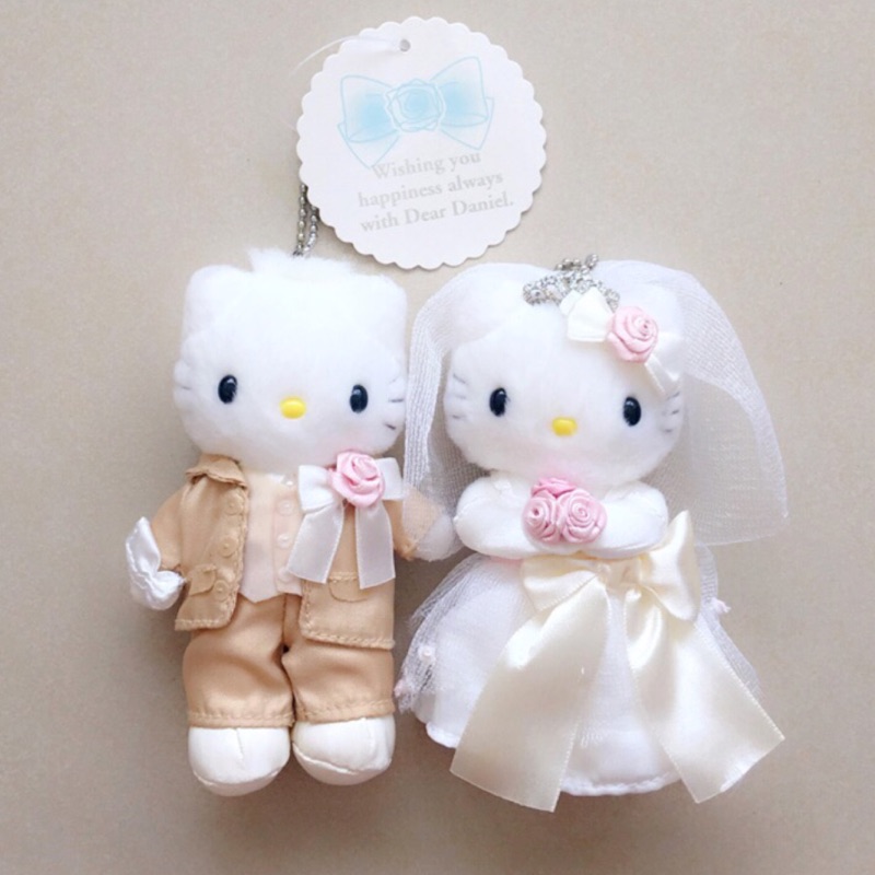 絕版品Hello Kitty歐式婚禮白紗結婚玩偶娃娃吊飾| 蝦皮購物