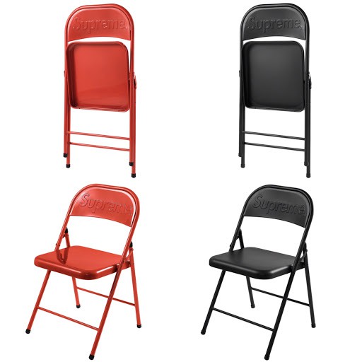 逢甲FUZZY】Supreme FW20 Metal Folding Chair 鐵椅椅子紅黑| 蝦皮購物