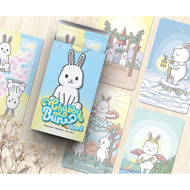 A324【佛化人生】現貨 二版 Chubby Bun Rabbit Tarot 泰國可愛兔 圓圓麵包兔塔羅牌 | 蝦皮購物