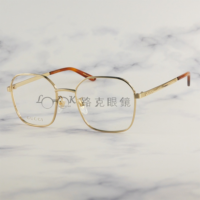 LOOK路克眼鏡】GUCCI 光學眼鏡金色金屬鏡框GG0946OA 002 | 蝦皮購物