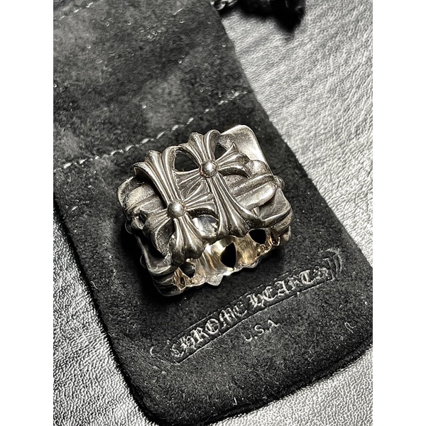 二手超美品 克羅心 chrome hearts 方公墓 square cemetery ring 戒指 王嘉爾