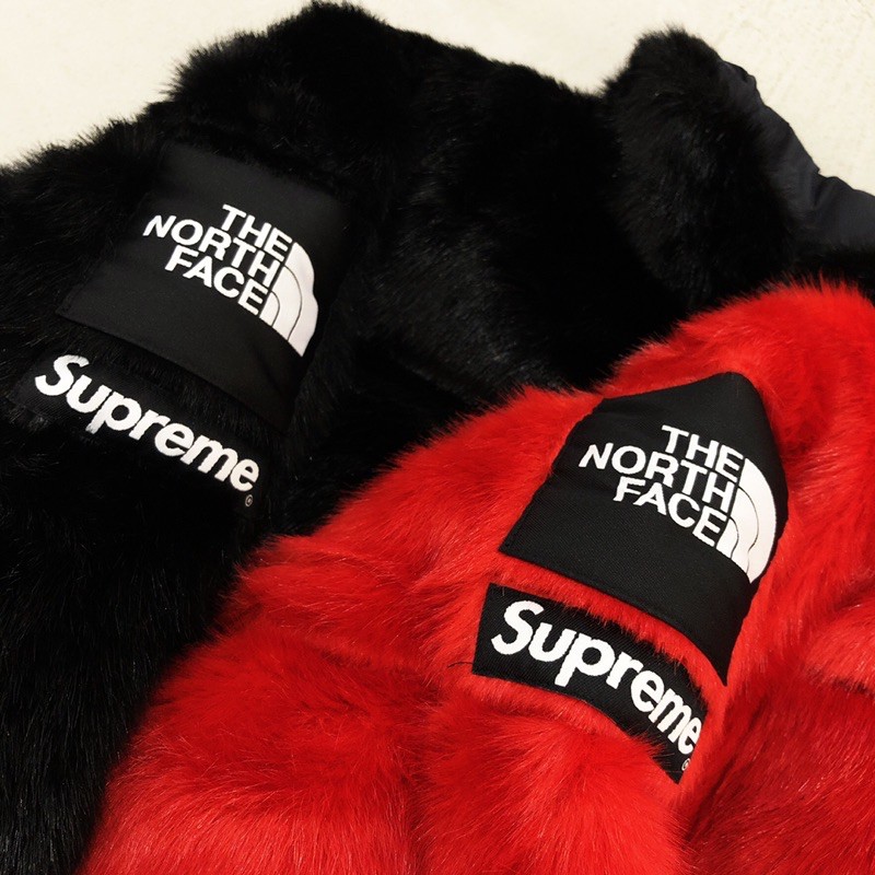 ☆Fusion Store☆台灣現貨Supreme x TNF 品牌聯名皮草外套男女潮流厚