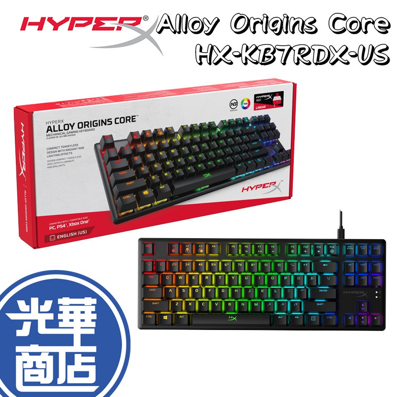 【本月活動】HyperX Alloy Origins Core 機械式電競鍵盤 HX-KB7RDX-US 紅軸 PBT