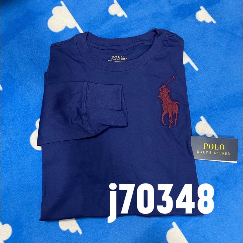 ✖️新品上市✖️全新Polo ralph lauren 刺繡大馬長袖深藍灰色青少年版