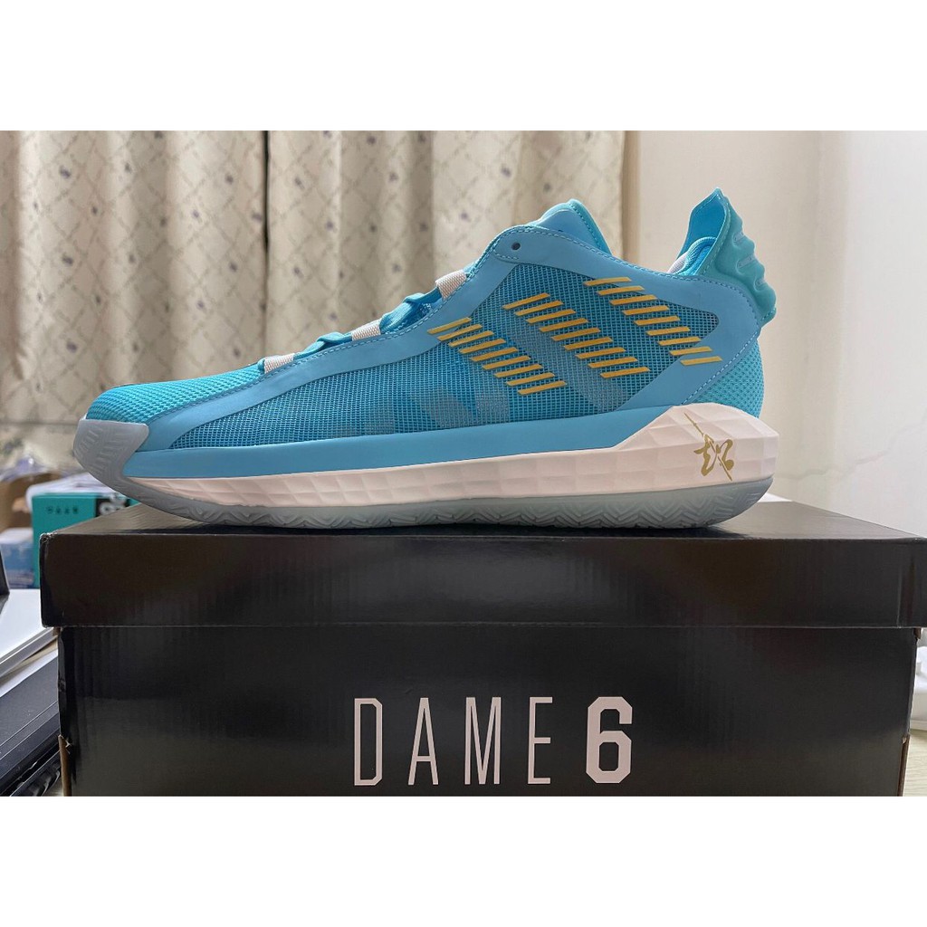 adidas Dame 6 GCA 男生水藍色三國五虎將限量款舒適緩震運動籃球鞋