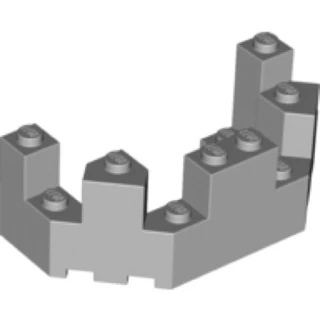 ［BrickHouse] 樂高 淺灰色城堡 塔 Turret Top 4 x 8 x 2 1/3