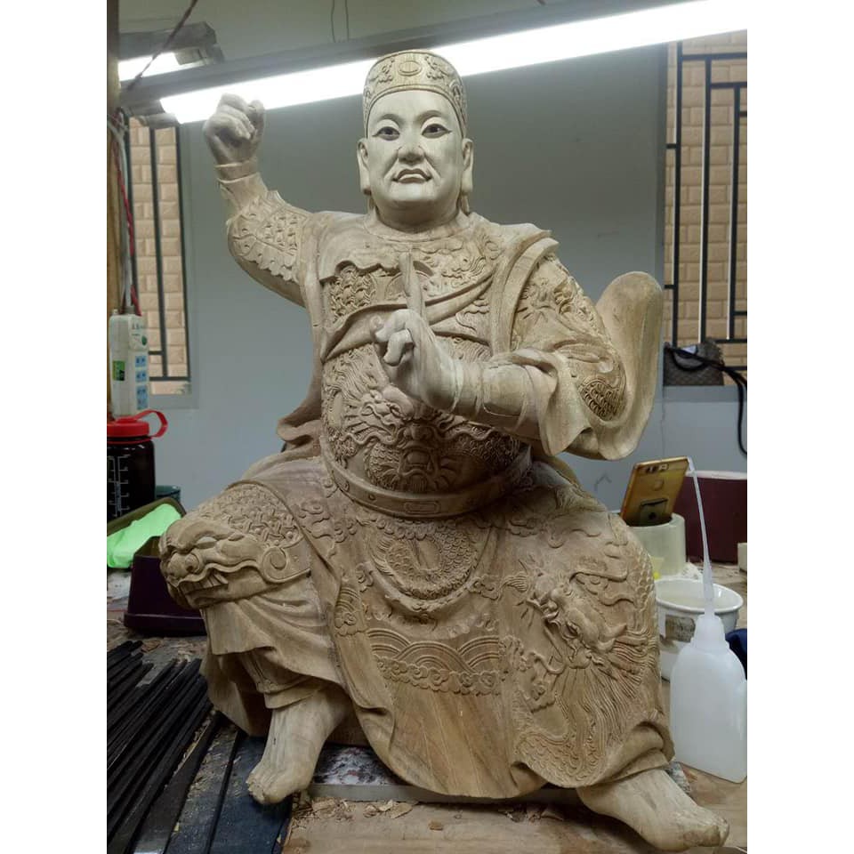 1尺3身 玄天上帝，拖尺6，手工打胚，江西小葉樟木雕刻 | 蝦皮購物