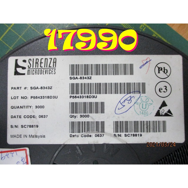 【全冠】SIRENZA SGA-8343Z SOT343 IC 擴大器 Amplifier 6Ghz 無鉛『20個/拍』 | 蝦皮購物