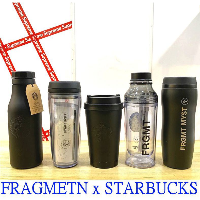 BLACK全新FRAGMENT x星巴克STARBUCKS宮下公園限定MYST閃電FRGMT 保溫瓶 / 保溫杯