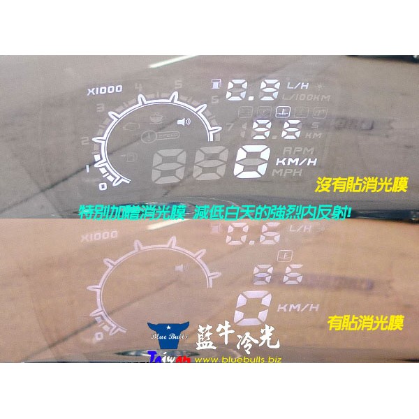 【藍牛冷光】HUD 抬頭顯示器 消光膜 減光膜 有效減低白天內反射 增加發光對比度 減低液晶屏幕亮度 另有投影反射膜 | 蝦皮購物