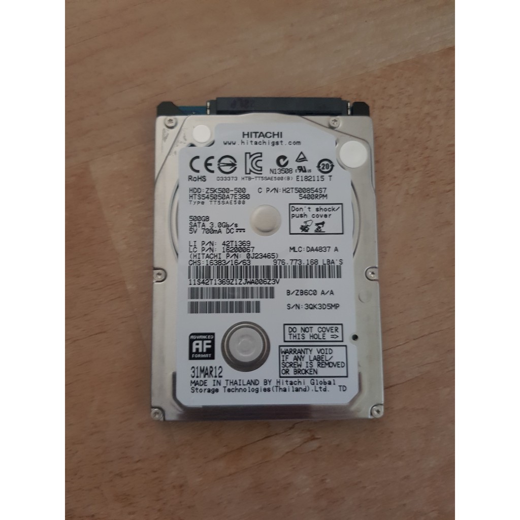 HGST Z5K500-500 HTS545050A7E380-(500G-2.5吋筆電硬碟-7mm) | 蝦皮購物