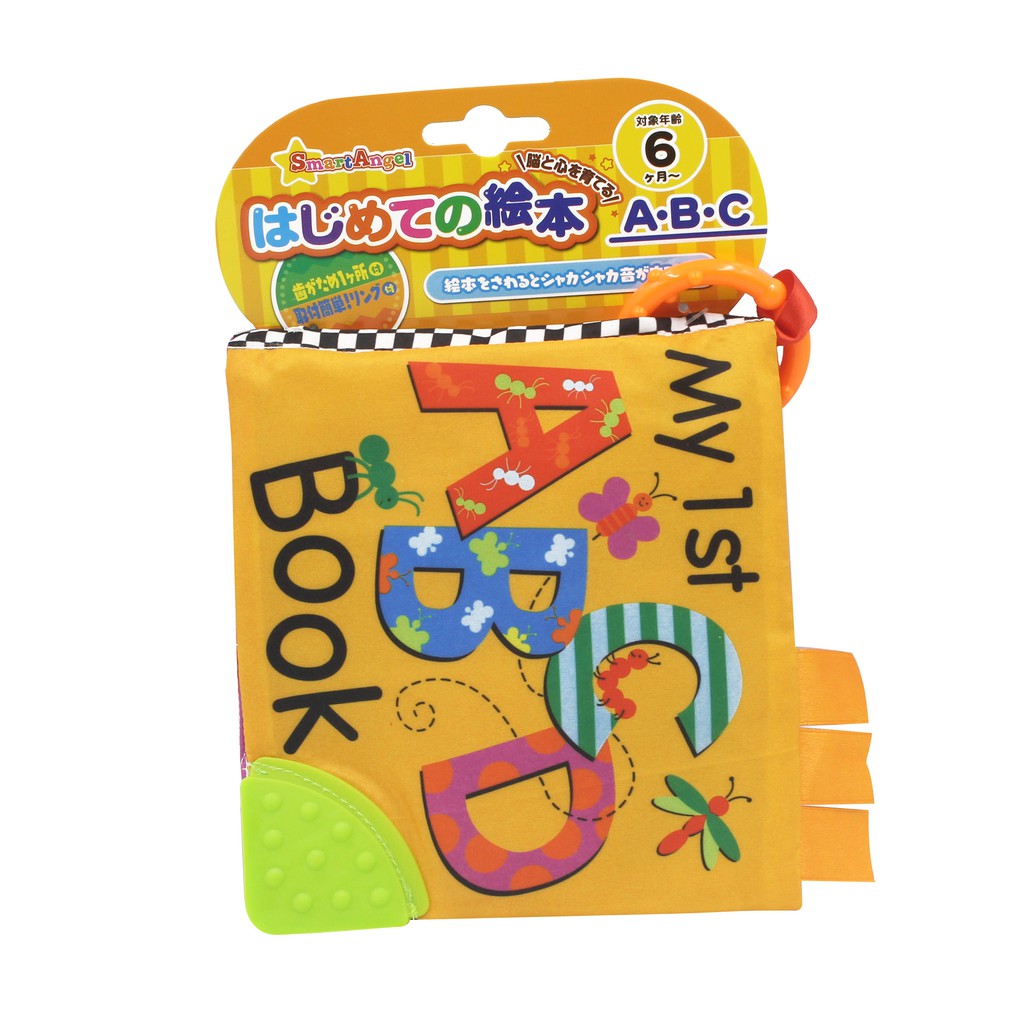 Smart Angel 西松屋 沙沙響紙布書 ABC 響紙觸摸書 嬰兒布書 撕不爛布書 阿卡將 日本必買 | 蝦皮購物