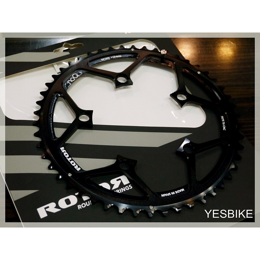 優仕單車】ROTOR NOQ 公路車齒片( 非橢圓齒片) BCD110 50+34T | 蝦皮購物