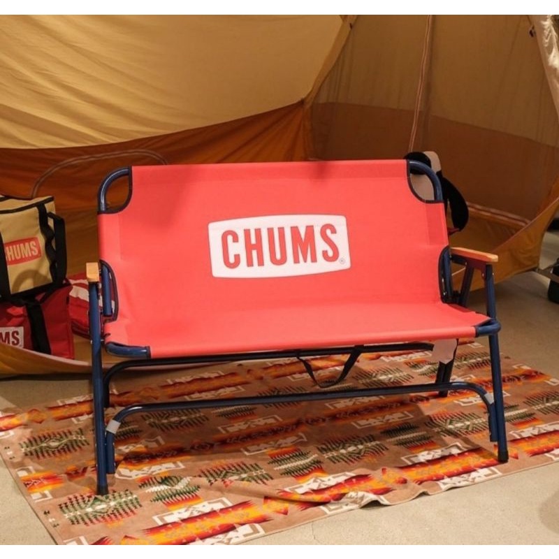 CHUMS Back with Bench折疊椅紅/深藍| 蝦皮購物