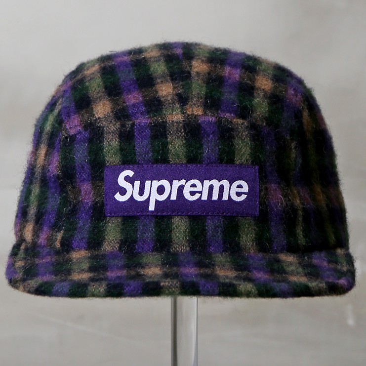 SUPREME】 Wool Plaid Camp Cap《紫》[P.B.T] | 蝦皮購物